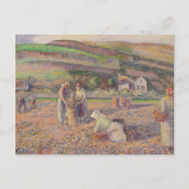 Camille Pissarro | The Potato Harvest Postcard (Front)