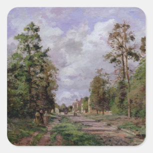 Camille Pissarro   The road to Louveciennes, 1871 Square Sticker