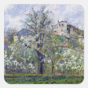 Camille Pissarro   The Vegetable Garden with Trees Square Sticker