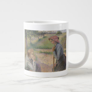 Camille Pissarro Two Young Peasant Women Large Coffee Mug