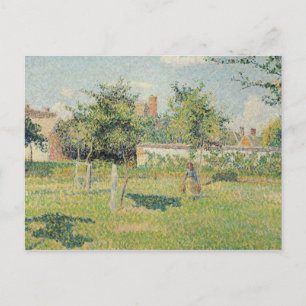 Camille Pissarro Woman in the Meadow at Eragny, Postcard