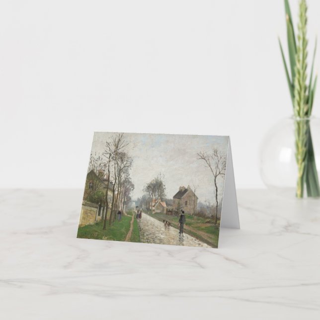 Camille Pissarro's Road in Louveciennes Note Card (Front)