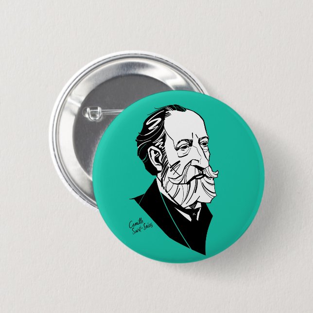 Camille Saint-Saëns 6 Cm Round Badge (Front & Back)