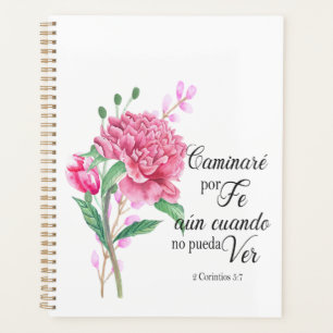 caminare por fe Spanish bible verse Planner