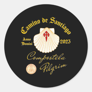 Camino De Santiago Anno Domini 2023 Scallop Shell  Classic Round Sticker