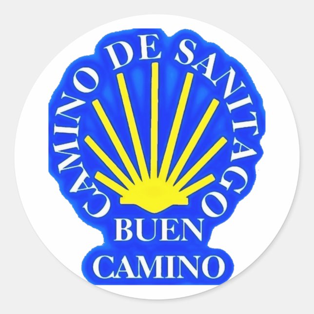Camino de santiago buen camino Scallop shell Classic Round Sticker (Front)