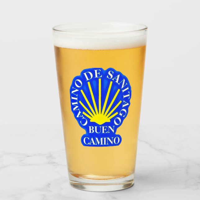 Camino de santiago buen camino Scallop shell Glass (Front Filled)