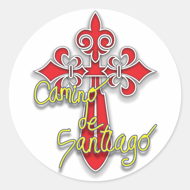 Camino de Santiago Cross Classic Round Sticker (Front)
