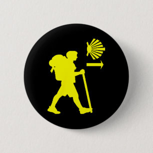 Camino De Santiago De Compostela Spain Pilgrim Hik 6 Cm Round Badge