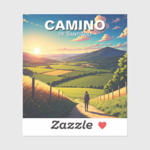Camino de Santiago Hiker Hiking Sunset