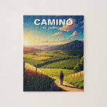 Camino de Santiago Hiker Hiking Sunset Jigsaw Puzzle<br><div class="desc">The Camino de Santiago, or the Way of St. James, is a network of ancient pilgrimage routes stretching across Europe and converging at the tomb of St. James the Great in the Cathedral of Santiago de Compostela in northwestern Spain.   Here's a breakdown: History: Mediaeval Roots: The Camino has a...</div>