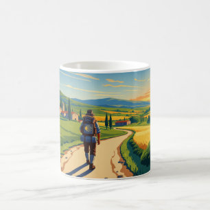 Camino de Santiago Hiker Sunset Coffee Mug