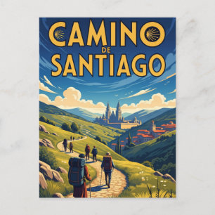 Camino de Santiago Hiking Postcard