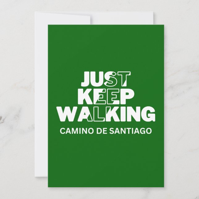 Camino de Santiago "Just Keep Walking" Green Card (Front)