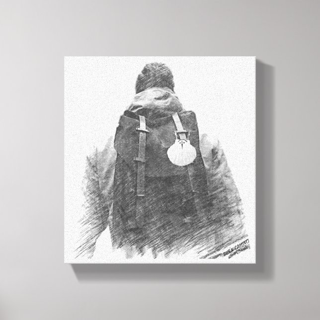 Camino de Santiago Pilgrim Canvas Print (Front)