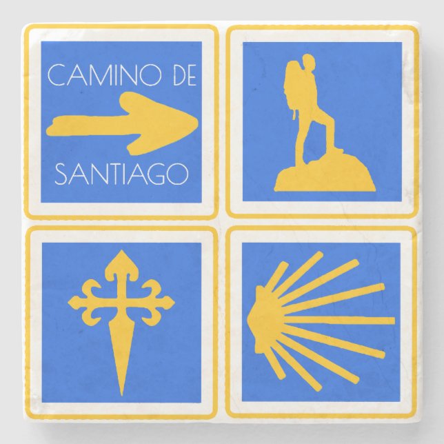 Camino de Santiago Stone Coaster (Front)