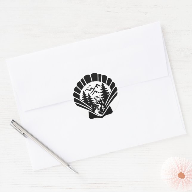 Camino de Santiago The way of st James 0158 Classic Round Sticker (Envelope)