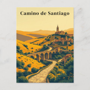 Camino de Santiago Vintage Travel Pilgrimage Path Postcard