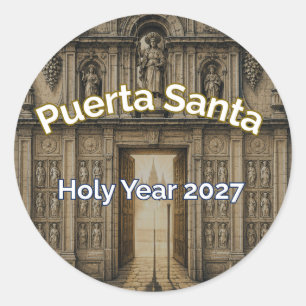Camino Puerta Santa Holy Year 2027 Patch Classic Round Sticker