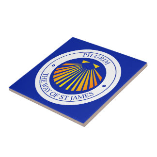 Camino Santiago de Compostela pilgrims Tile