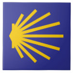 Camino Shell Tile Marker, Camino de Santiago<br><div class="desc">Mark your path or commemorate your pilgrimage with this beautiful Camino Shell Tile Marker, inspired by the sacred journey of the Camino de Santiago. Featuring the iconic scallop shell, this design echoes the trail markers found along the Way of St. James throughout Spain. Whether you're a seasoned pilgrim or dreaming...</div>
