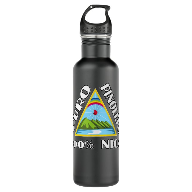 Camisas Nicaragua Design Puro Pinolero Nicaraguan  710 Ml Water Bottle (Front)