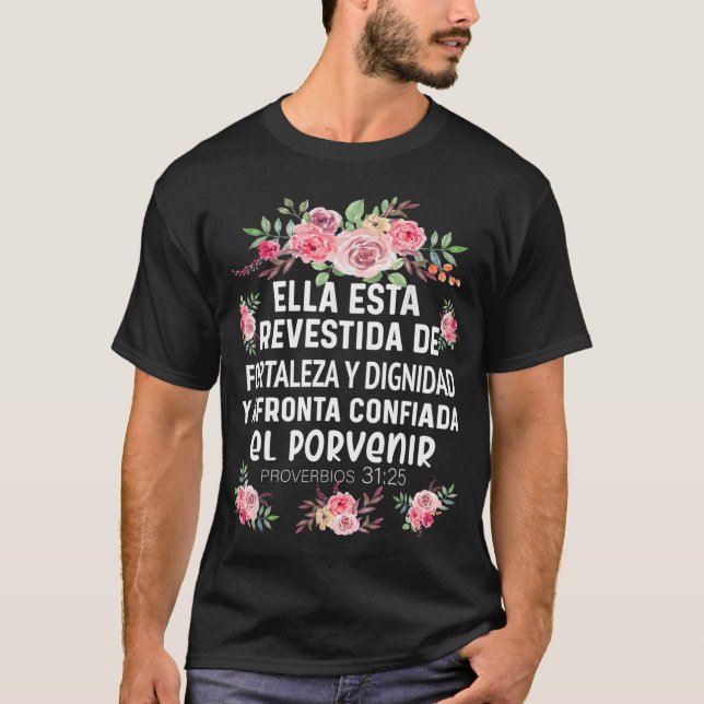 Camiseta cristiana en espanol Versiculo Spanish Ch T-Shirt (Front)
