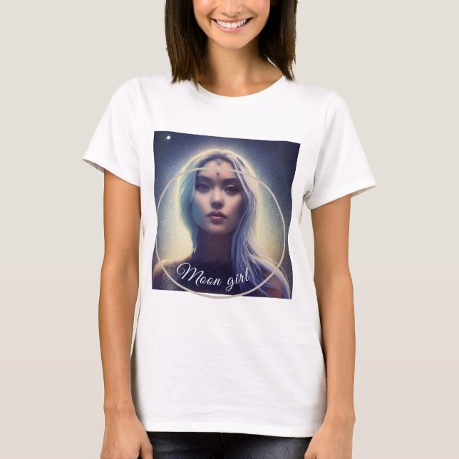 Camiseta dibujo mujer Luna Moon Girl T-Shirt (Front)