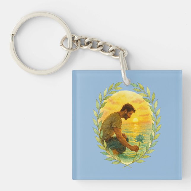 Camiseta hombre en el agua  key ring (Front)