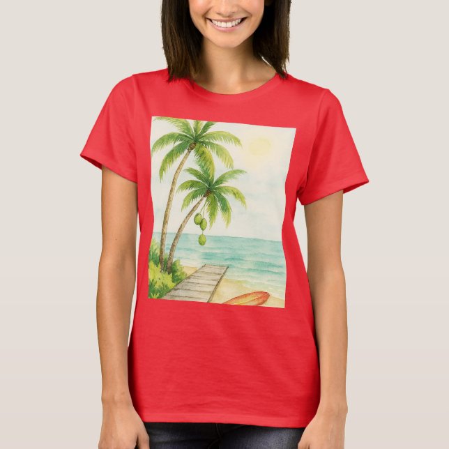 Camiseta Playa palmeras T-Shirt (Front)