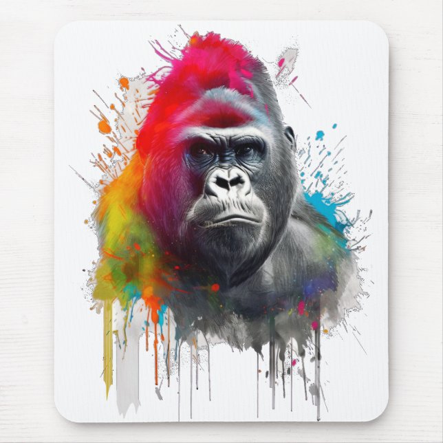 Camiseta Rey de la Selva: Majestuoso Gorila Espald Mouse Mat (Front)