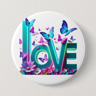 Camiseta Vibrant Love and Butterflies – Colorful F 7.5 Cm Round Badge