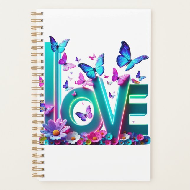 Camiseta Vibrant Love and Butterflies – Colorful F Planner (Front)