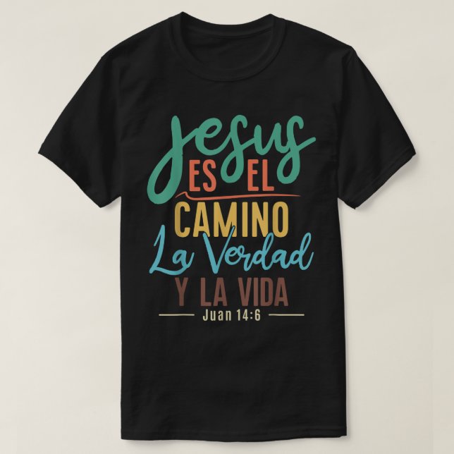Camisetas Cristianas en espanol Con Frases Biblia  T-Shirt (Design Front)