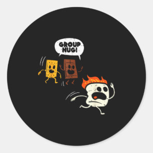 Camng Group Hug Smores Funny Marshmallow Men Women Classic Round Sticker