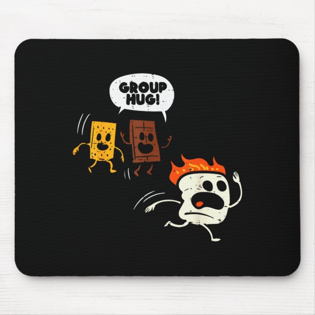 Camng Group Hug Smores Funny Marshmallow Men Women Mouse Mat (Front)