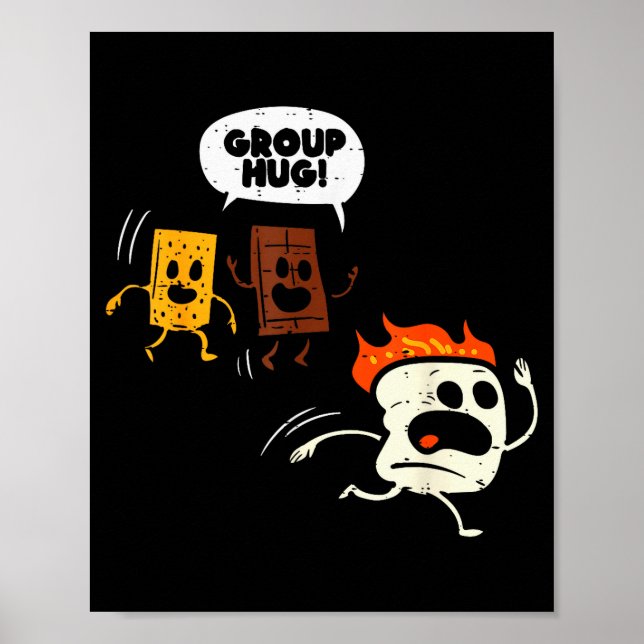 Camng Group Hug Smores Funny Marshmallow Men Women Poster (Front)