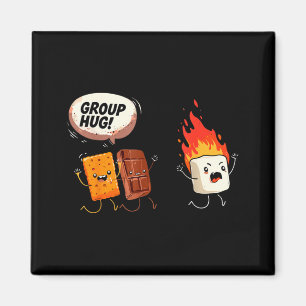 Camng Group Hug Smores Marshmallow Campfire Humour Magnet