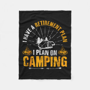 Camng Retirement Gift Funny Quote Outdoor Retired  Fleece Blanket
