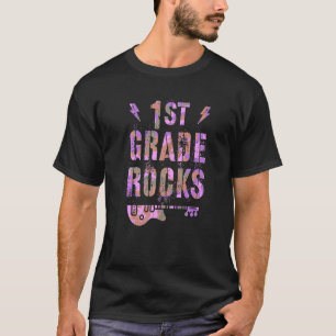 Camo 1st Grade Rocks Teacher I Teach First Gr Rock T-Shirt
