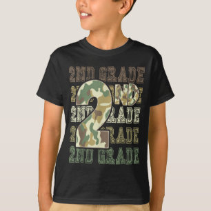 Camo 2nd grade squad first day of school boy girl T-Shirt