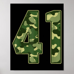 Camo #41 Jersey Number 41 Uniform Fan Favorite Pla Poster