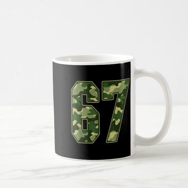 Camo #67 Jersey Number 67 Uniform Fan Favorite Pla Coffee Mug (Right)