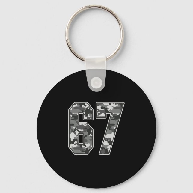 Camo #67 Jersey Number 67 Uniform Fan Favourite Pl Key Ring (Front)