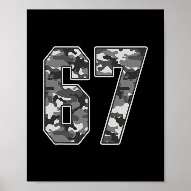 Camo #67 Jersey Number 67 Uniform Fan Favourite Pl Poster (Front)