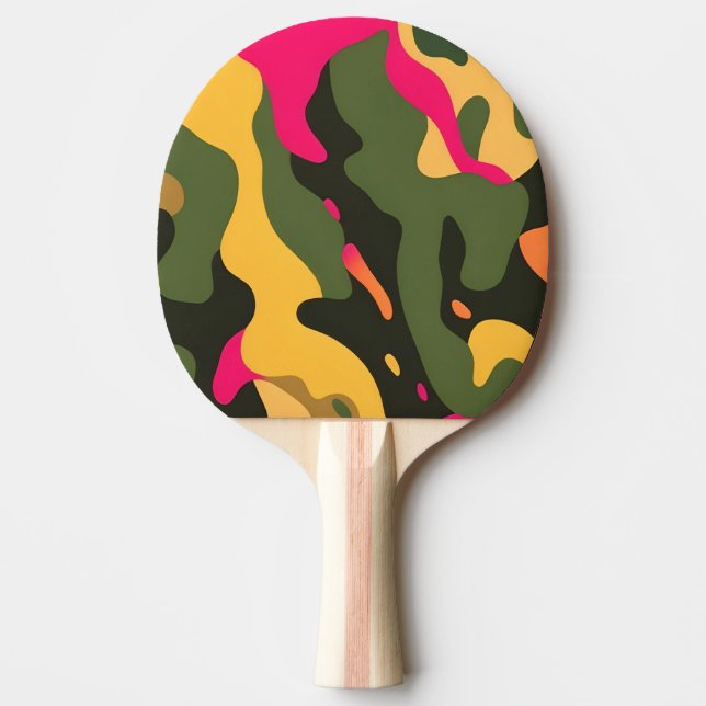 Camo Abstract Ping Pong Paddle (Front)