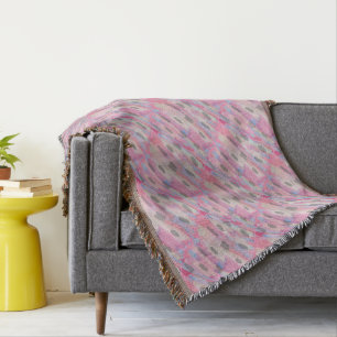 Camo Abstract Pink Pattern Throw Blanket
