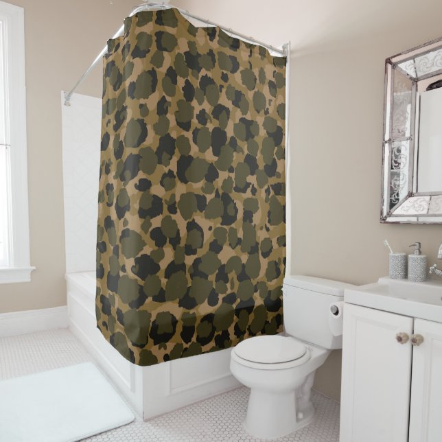 Camo Abstract  Shower Curtain (In Situ)