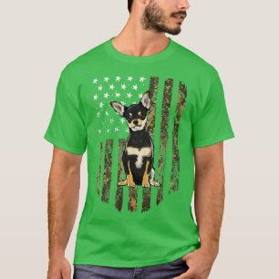 Camo American Flag Black Chihuahua 4th Of July USA T-Shirt