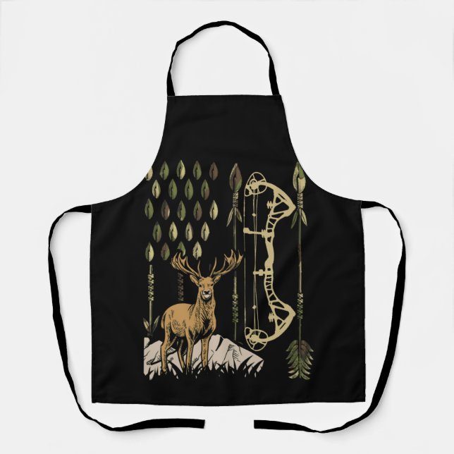 Camo American Flag Bowhunting Bow Archery Deer Apron (Front)
